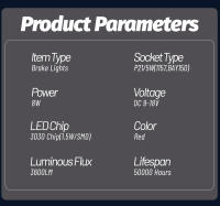 Luces De Freno LED 2x P21/5W BAY15D Canbus Para Hyundai Accent Creta Elantra I10 I20 I30 Ix20 Ix35 Santa Fe Sonata 6 Tucson Solaris - details 7