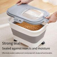 Contenedor De Almacenamiento Para Alimentos Para Perros Y Gatos Colapsable 13/33LB Caja De Alimentos Para Gatos Con Tapa Airtight Para Cocina Granos Y Arroz - details 3