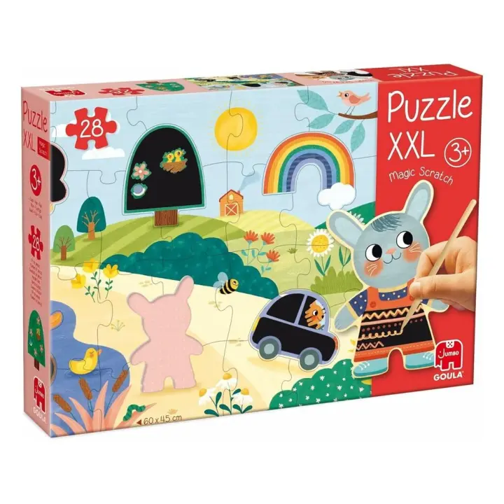 Puzzle XXL Magic Scratch de 28 Piezas Juguetes Goula DISET - 1