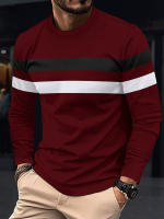 Camiseta informal de manga larga con cuello redondo para hombre, camisa deportiva de moda con bloques de color, para primavera y otoño - details 16