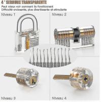Kit de selección de cerradura, kit de selección de cerradura de 25 piezas, herramientas de práctica con 3 Locks_aa claros - details 5