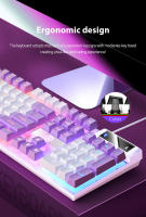 Teclado Gaming K500 Con Keycaps Blanco Y Rosa Mezclados 104 Teclas Cableado Para Laptop PC Estilo Mécanico Interfaz USB - details 17