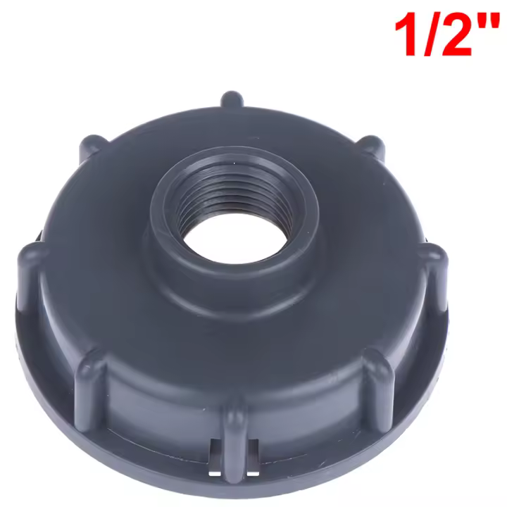 Adaptador De Conector Para Tanque IBC S60X6 De Hilo Crude Durable Adaptador De Hilo Femenino a 1/2 3/4 1 Pieza De Plástico PP Color Gris Oscuro - 1