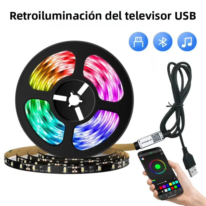 Tira De LED RGB5050 Para TV Mexllex 5V USB Con Control Por APP 16 Millones De Colores Flexible Regalo Para PC Laptop Habitación Dormitorio - 1