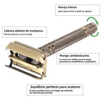YINTAL Afeitanos Classico De Dos Manos Aleación De Zinc Plated Para Hombres Manipallo Mayor Herramienta De Melenado Interntnal Tampón Enroscable Para El Borbotron Y El Ciclikom Shaving - details 3