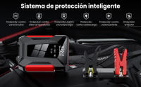 Arrancador portátil de batería de coche de 2000 A y 28 000 mAh, 12 V, Banco de energía de emergencia para automóvil con pinzas de seguridad inteligentes, pantalla inteligente y luz LED, inflador de neumáticos de 150 PSI para viajes y acampadas - details 4