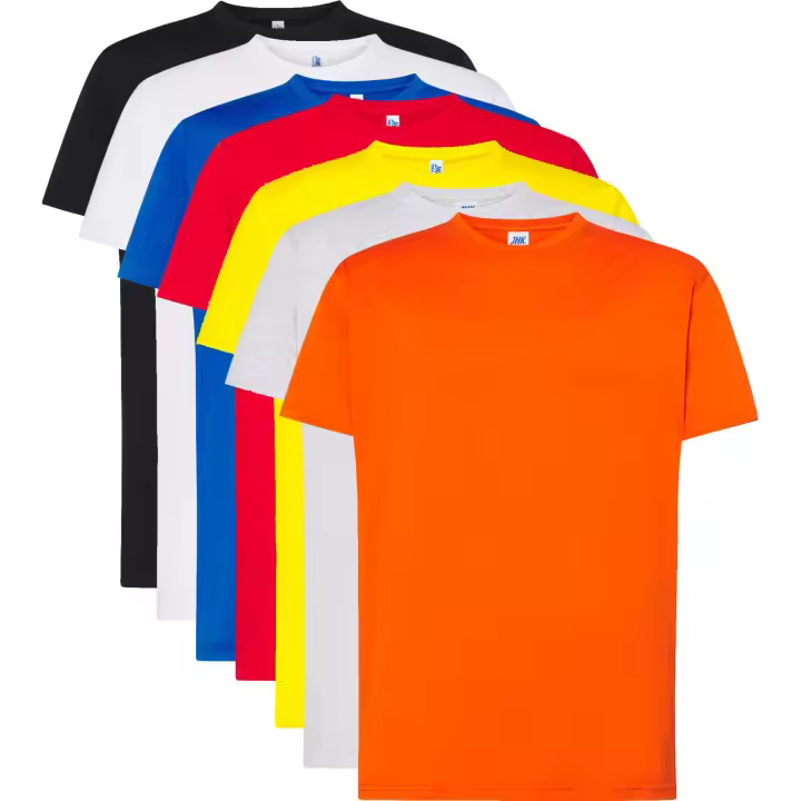 Lote de 7 camisetas de niñosin estampar, 100% algodón marca JHK Colores diferentes - 1