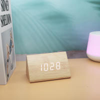 Reloj De Despacho Digital De Madera NIDITON Con Mostrador De Fecha Y Temperatura Para Dormitorio Y Sala De Estar Control Acústico Moderno - details 0