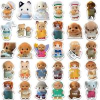 124pcs Pegatinas De Anime Kawaii Milo De Sylvanian Families Cartoon Decoración Para Libro Manual Impermeable Regalo DIY Para Adultos - details 3