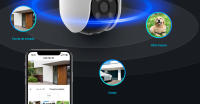 Ezviz H8C SE Cámara de vigilancia exterior Resolución 2K Cobertura panorámica de 360º Visión nocturna en color Detección de siluetas con IA Seguimiento inteligente Diseño resistente Comunicación bidireccional Vídeo H.265 Defensa activa con luz y sirena - details 2