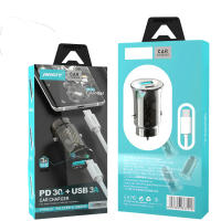 ANSTY Cargador de Coche  con 2 Puertos USB, 30W PD + 18W QC3.0, Cable Lightning para iPhone, Indicador LED Azul CAR-015 - details 1