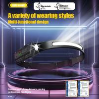 Linterna Frontal LED Recargable USB Con Sensor XPE+COB Para Camping Pesca Y Buscaminos Lámpara De Pescar Antorcha Frontal Impermeable Con Tres Modos De Iluminación - details 7