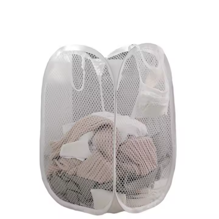 Cesta De Ropa Grande Para Niños Cesta De Almacenamiento De Ropa Collapsible Con Red Para El Hogar Accesorio De Baño Sin Químicos Peligrosos - 1