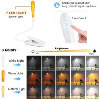 Lámpara De Lectura Recargable USB Clip-On Luz De Libro Ajustable Para Niños Auxiliar De Sueño Luz Para Kindle 3 Colores - details 2