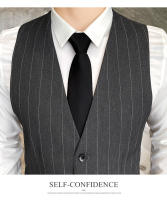 Traje De Tres Piezas Para Hombre (blazer+ Chaleco + Pantalones) Estilo Casual Elegante Con Rayas Adaptado a Todas Las Estaciones Vestimenta Adecuada Para Bodas Y Negocios - details 15