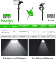 【Paquete de 4 30 LED】Focos Solares para Exterior, IP67, impermeables, Solares, regulables, con panel solar de 180 °, iluminación exterior alimentación por Energía Solar para Jardín, patio, chimenea, entrada... - details 2