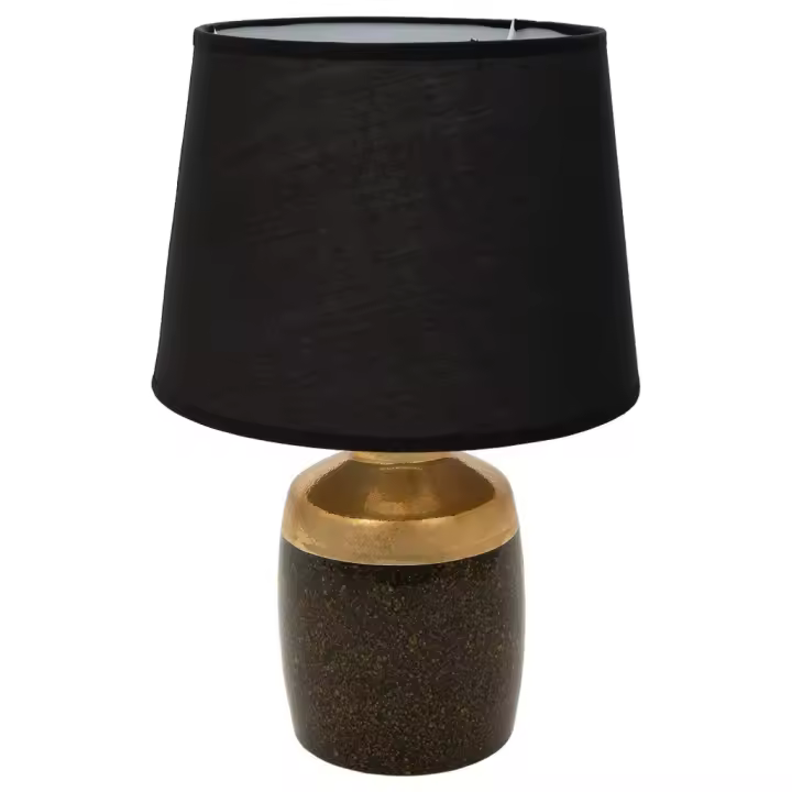 WANDERLUST DECO Lámpara de Mesa Cerámica Oro 13,5x13,5x24,5h Cm - Iluminación Suave y Elegante - 1