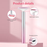 Láser Rojo Y Masajeador Facial 4 En 1 EMS Compresión Calefacción Vibration Rejuvenecimiento De Piel Esculturing Firmado Herramienta Para Ojos Y Cara - details 4