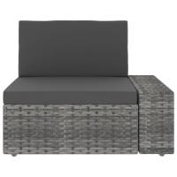 vidaXL Sofá seccional esquina y reposabrazos izq. ratán sintético Negro, Marrón, Gris Conjunto Terraza Muebles Jardín Exterior Juego de Muebles de jardín Mueble Jardín Exterior Muebles de Salon Exterior - details 0