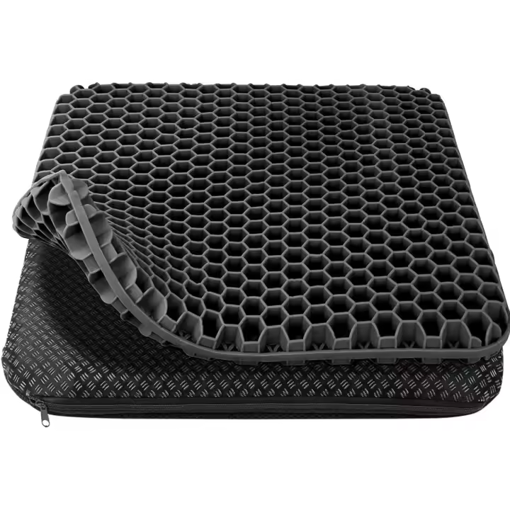 Cojin de Gel,Cojin Silla Oficina,Cojín antiescaras- Suave y cómodo con Funda extraíble, Adecuado para sillas de Oficina, Coches, sillas de Ruedas, sillas de Juego (Negro, 43 * 39 * 4) - 1