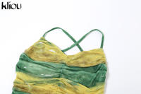 Vestido Largo De Verano Para Niñas Kliou Estilo Hipster Streetwear Malla Espalda Descubierta Ajustado Y Flared Vestido De Fiesta Club - details 7