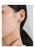 Zenyth-pendientes largos de Plata de Ley 925 para Mujer, Aretes curvados trenzados de encirita Rosa y Azul, ropa de moda para vacaciones y citas, regalo - details 7