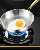 Sartén De Frying 28cm Acero Inoxidable 316 Antiadherente Para Estufa De Gas Y Inducción Cocina Universal Sin Tapa - details 1