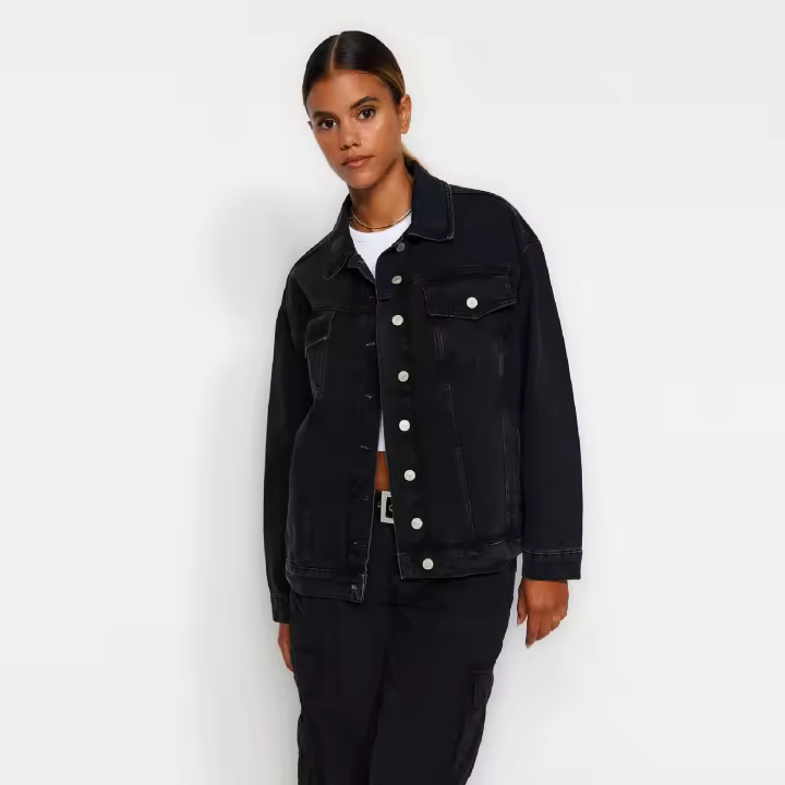 Trendyol Black Basic Denim Jacket Twoss20Ce0038 - 1