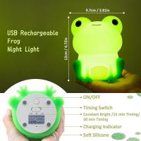Lámpara Nocturna De Silicona Recargable USB Con Diseño De Sapo Cartoon Luz LED Ambiente Para La Habitación Control Táctil - details 5