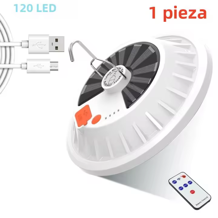 Lámpara De Camping Recargable 12000mAh LED Solar Portátil Para Tienda De Camping Linterna De Emergencia Exterior Con Batería De Almacenamiento - 1