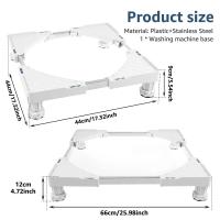Soporte Para Lavar La Ropa Anti Vibración Pies Móviles Pedestal De Lavadora Base De Muebles De Plástico Cuadrado Ajustable Para Electrodomésticos - details 0
