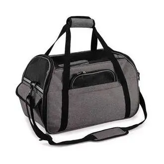 Pequeño bolso de hombro para mascotas, suave y lidero, convenient para viajar en coche, Tren, Avión (GRIs) - 1