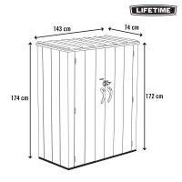 Lifetime - Armario exterior vertical Rough Cut™ 1.500 L, polietileno HDPE texturizado, con suelo, doble puerta con cierre para candado (n/i), estructura reforzada, estantes interiores ajustables, resistente a la intemperie, ideal para almacenamiento - details 3