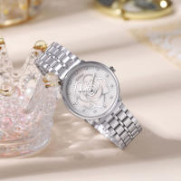 Reloj De Cuarzo Para Mujer Estilo Casual Y Moda Con Correa De Acero Y Flor Dorada Inlazada Con Diamantes Reloj De Pulsera De Lujo - details 5