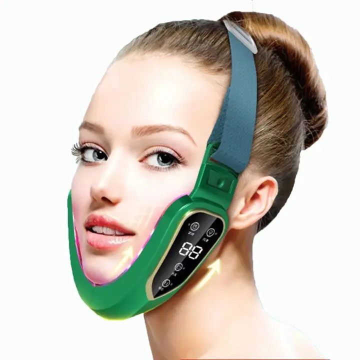 De Levantamiento Facial LED Fototerapia De Luz Vibration Therapy Masajeador Adelgazante De Rostro Calefacción Doble Barba Masajeador De Vuelta - 1