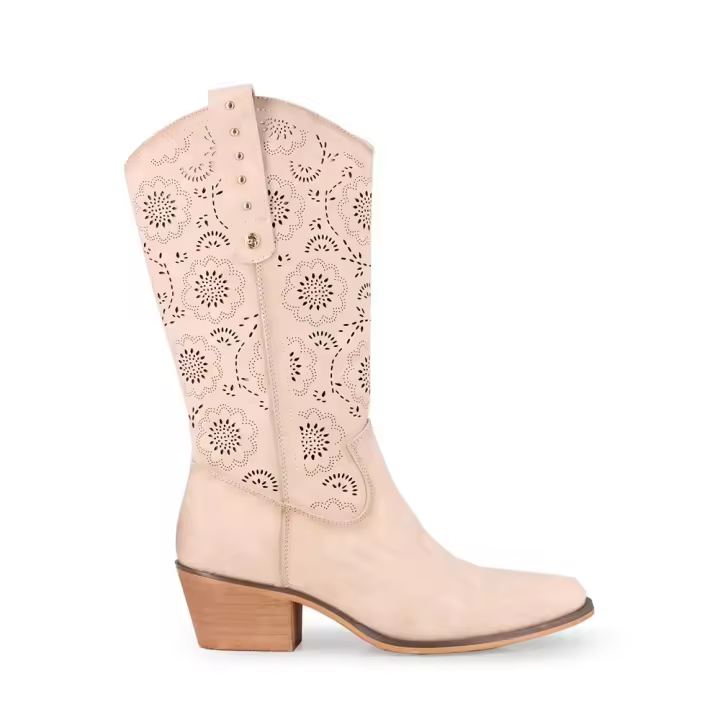 Blogger VICKY Botas altas para mujer beige en sintético 81280 - 1