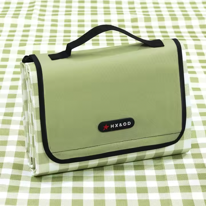 Manta de picnics para exteriores de 80x80 pulgadas, Manta de picnic extragrande, Manta de Playa, Manta de Arena plegable, impermeable, para senderismo, viajes, conciertos familiares (GREEN) - 1