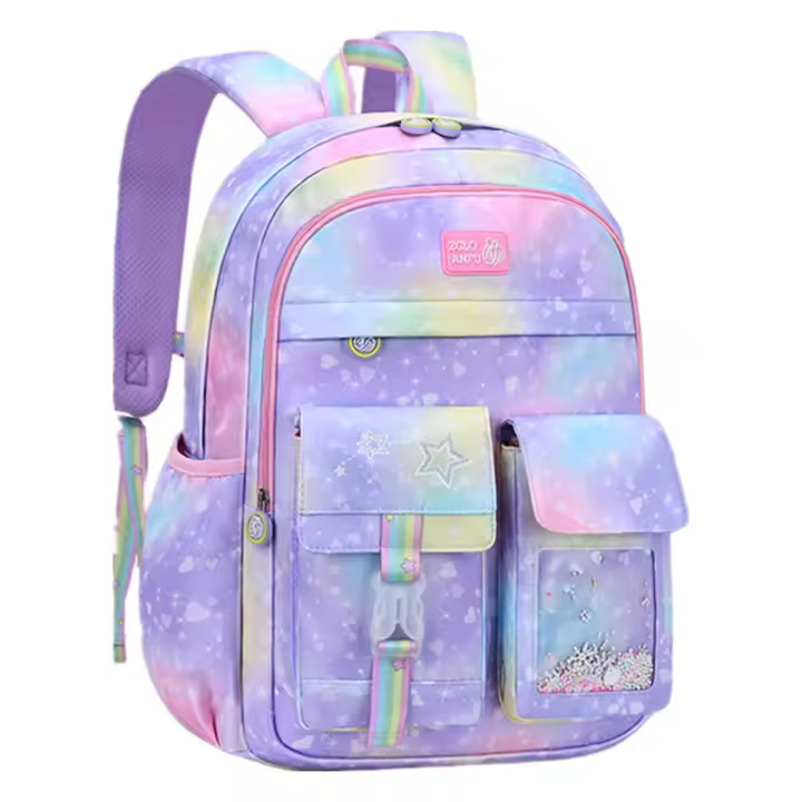 Bonita mochila informal y colorida para Niños, mochila para La Escuela pridiale de adolescentes, mochilas para bibliotecas de primary para adolescentes, Morado degradado, L - 1