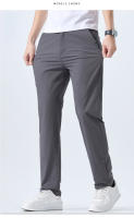 Pantalones Elásticos Suaves Para Hombre Verano Delgados Cintura Ajustable Moda Coreana Slim Casual Formal Trajes Marca Ropa - details 7