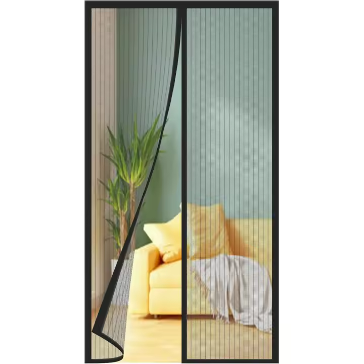 BIT Mosquitera Puerta Magnetica 130x200 Cm. Negro - 1