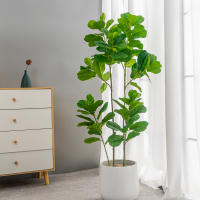 Planta Artificial De Figo Tropical Grande 122cm Hojas Verdes De Plástico Para Decoración De Jardín Habitación Tienda - details 1
