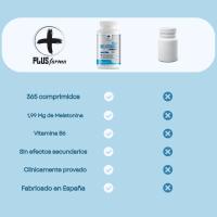 365 Comprimidos Melatonina Pura 1,99 Mg con Vitamina B6 | Suministro 1 Año | Rápida Absorción | Vegano | Melatonina PLUS - Mejora el Sueño y el Estado de Ánimo, Reduce el Tiempo para Conciliar el Sueño | Marca Plusfarma - details 2