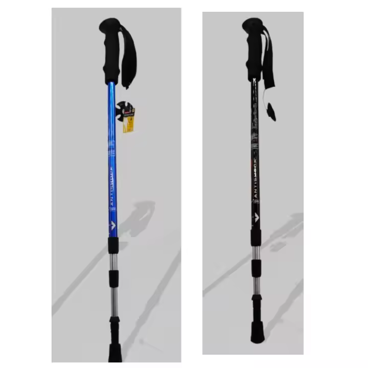 SET 2 Bastones de Trekking ultraligeros ajustables, bastón de aleación de aluminio para caminar, Trail Running, senderismo, Alpenstock plegable para turismo - 1