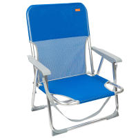 Aktive - Pack 2 sillas playa plegables, fabricadas de textileno y aluminio, con respaldo fijo, miden 44x40x72 cm, tienen asa de hombro y topes antivuelco, soportan 100 kg, ligeras y resistentes, de asiento bajo - details 1