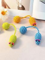 Juguete Para Gatos Tejido Ratón Con Cola Y Bola De Pelota Juguetes Ruidosos Para Divertir a Tus Mascotas Material De Nylon - details 1
