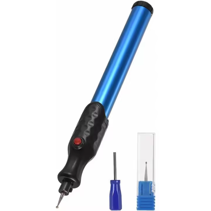 -- Kit de pirograbado Pluma de grabado eléctrica inalámbrica Pluma de grabado para piedra de vidrio de madera Herramientas de tallado de bricolaje Kit de grabado con punta de repuesto de punt - 1