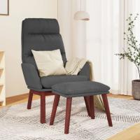 vidaXL Sillón de relax con reposapiés tela en color Negro/Azul/Gris oscuro y más - details 2