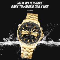 Reloj De Pulsera De Lujo Para Hombre NAVIFORCE NF9234 En Color Negro Y Oro Resistente Al Agua De Acero Inoxidable Cuarzo Deportivo Con Banda De Acero Y Cristal Hardlex - details 15