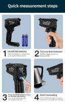 Termómetro Infrarrojo Digital No Contacto Con Imagen Láser Y Alarma De Luz LCD Medidor De Temperatura Y Humedad Téléhill - details 6