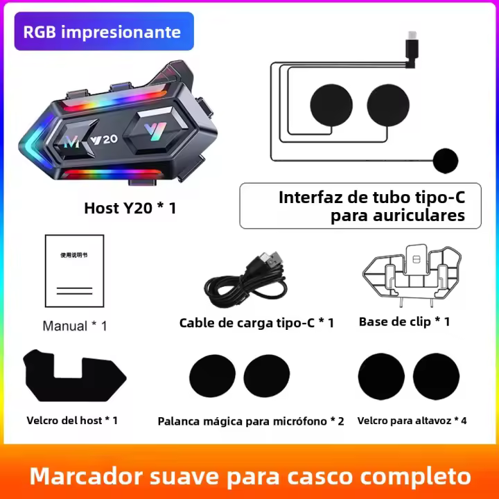 Auriculares Bluetooth Kebidumei Y20 Para Casco De Motocicleta Handsfree Estéreo Con Reducción De Ruido Y Control De Voz - 1